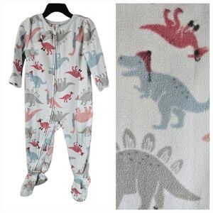 Carter's Girls 18M Dinosaur Print 1-Piece Fleece Footie PJs Sleep Play Pajama
